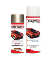 ford galaxy medium harvest gold aerosol spray car paint can with clear lacquer