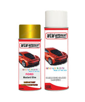 ford focus mustard olive aerosol spray car paint can with clear lacquer