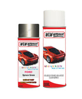 ford transit spruce green aerosol spray car paint can with clear lacquer