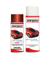 ford fiesta tango dynamic red aerosol spray car paint can with clear lacquer