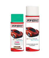 ford mondeo turquoise aerosol spray car paint can with clear lacquer