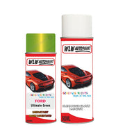 ford focus ultimate green aerosol spray car paint can with clear lacquer