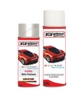 ford kuga white platinum aerosol spray car paint can with clear lacquer