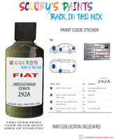 Paint For Fiat/Lancia Panda Verde Ego Ranger Edonista Code 292A Touch Up Paint