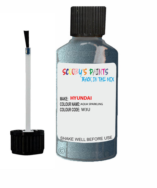 hyundai i20 aqua sparkling code w3u touch up paint 2015 2017 Scratch Stone Chip Repair 