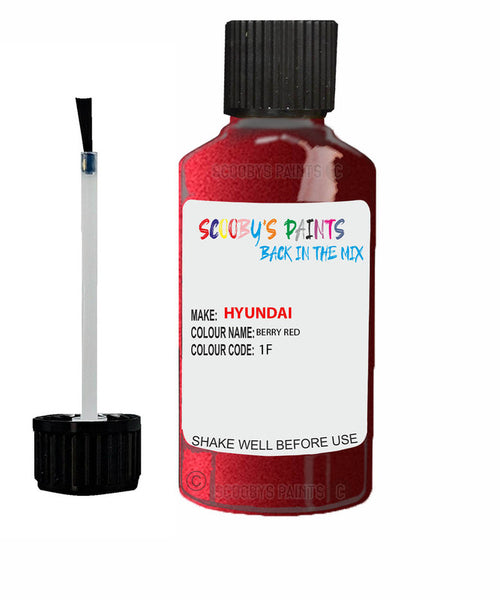 hyundai i20 berry red code 1f touch up paint 2009 2011 Scratch Stone Chip Repair 