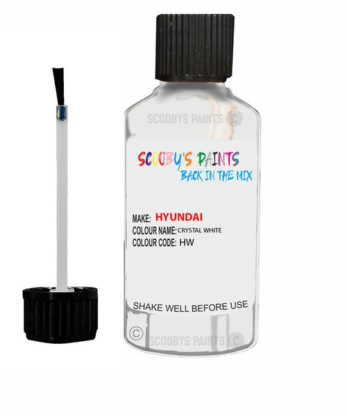 hyundai i30 crystal white code hw 7f touch up paint 2006 2017 Scratch Stone Chip Repair 