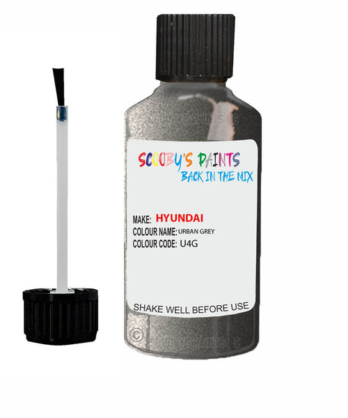 hyundai elantra urban grey code u4g qd touch up paint 1998 2020 Scratch Stone Chip Repair 