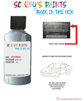 hyundai sonata blue ice code hg x6u Scratch score repair paint 2008 2015