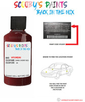 hyundai santa fe dark cherry red code dr Scratch score repair paint 2007 2010