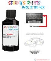 hyundai elantra ebony black code eb Scratch score repair paint 1990 2016