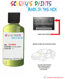hyundai i20 electric green code tk Scratch score repair paint 2008 2012