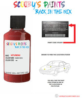 hyundai elantra ember red code nd Scratch score repair paint 2007 2010