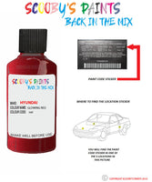 hyundai i30 glowing red code hat Scratch score repair paint 2010 2012