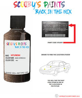 hyundai santa fe java espresso code yn7 yn9 Scratch score repair paint 2015 2019