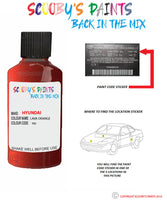 hyundai santa fe lava orange code yr2 Scratch score repair paint 2018 2019