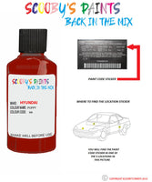 hyundai elantra poppy code xm Scratch score repair paint 1995 2007