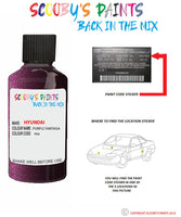 hyundai accent purple fantasia code pxa Scratch score repair paint 2010 2013