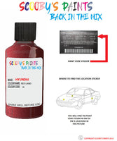 hyundai tucson red land code va Scratch score repair paint 2004 2009