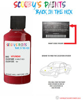 hyundai i30 scarlet red code xr5 Scratch score repair paint 2015 2020