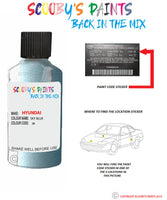 hyundai elantra sky blue code 2b pds Scratch score repair paint 2005 2011