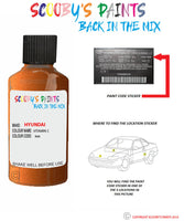 hyundai veloster vitamin c code r9a Scratch score repair paint 2011 2018