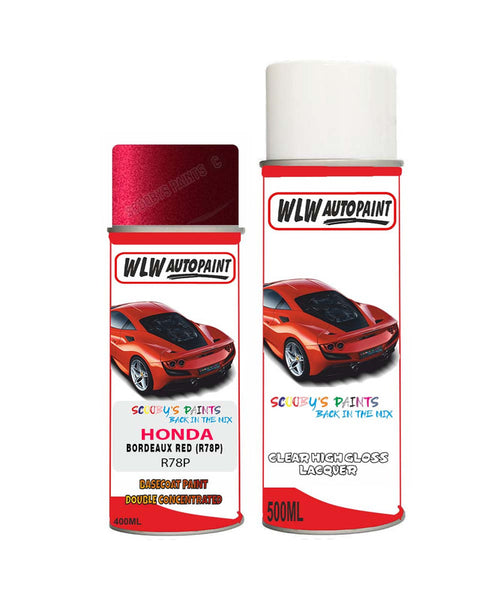 honda prelude bordeaux red r78p car aerosol spray paint with lacquer 1990 2003Body repair basecoat dent colour