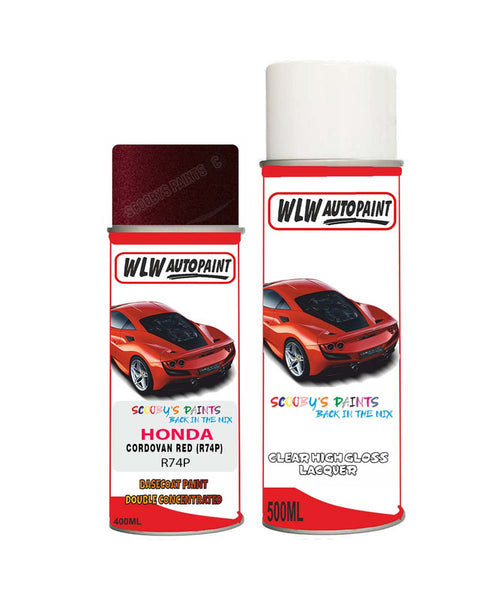 honda accord cordovan red r74p car aerosol spray paint with lacquer 1990 2005Body repair basecoat dent colour