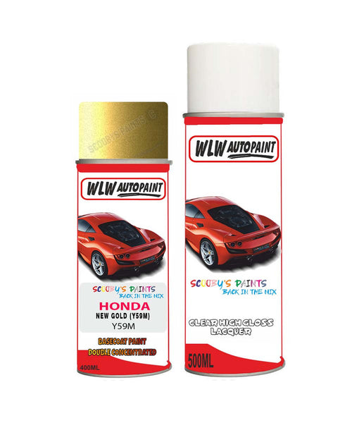 honda prelude new gold y59m car aerosol spray paint with lacquer 1998 2002Body repair basecoat dent colour