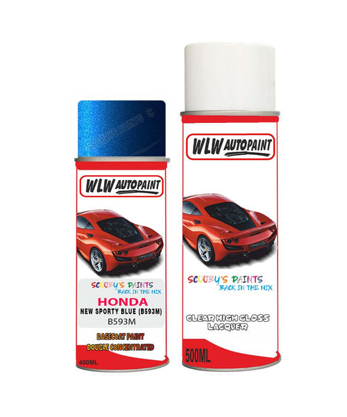 honda jazz new sporty blue b593m car aerosol spray paint with lacquer 2013 2018Body repair basecoat dent colour