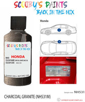 honda accord charcoal granite code nh531m Scratch score repair paint 1990 2004