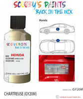 honda accord chartreuse code gy20m Scratch score repair paint 1998 2000