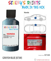 honda civic grayish blue code b73m Scratch score repair paint 1996 1998
