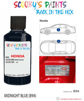honda civic midnight blue code b94 Scratch score repair paint 1998 2003