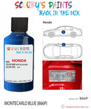 honda civic montecarlo blue code b66p Scratch score repair paint 1992 2006
