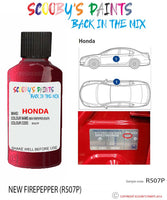 honda accord new firepepper code r507p Scratch score repair paint 1999 2010