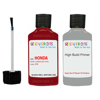 honda accord carmen red code location sticker r90 touch up paint 1995 1998