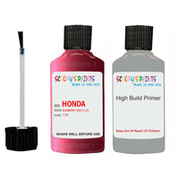 honda civic rasberry red code location sticker 133 touch up paint 1997 1997