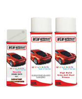 hyundai elantra ceramic white rbc car aerosol spray paint with lacquer 2009 2020 With primer anti rust undercoat protection