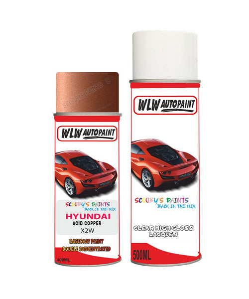 hyundai veloster acid copper x2w car aerosol spray paint with lacquer 2016 2016Body repair basecoat dent colour
