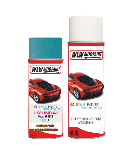 hyundai veloster aqua breeze u3u car aerosol spray paint with lacquer 2017 2017Body repair basecoat dent colour