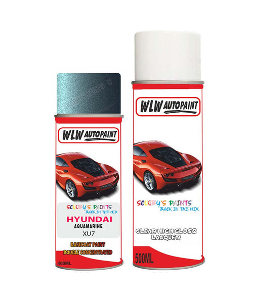 hyundai tucson aquamarine xu7 car aerosol spray paint with lacquer 2015 2016Body repair basecoat dent colour
