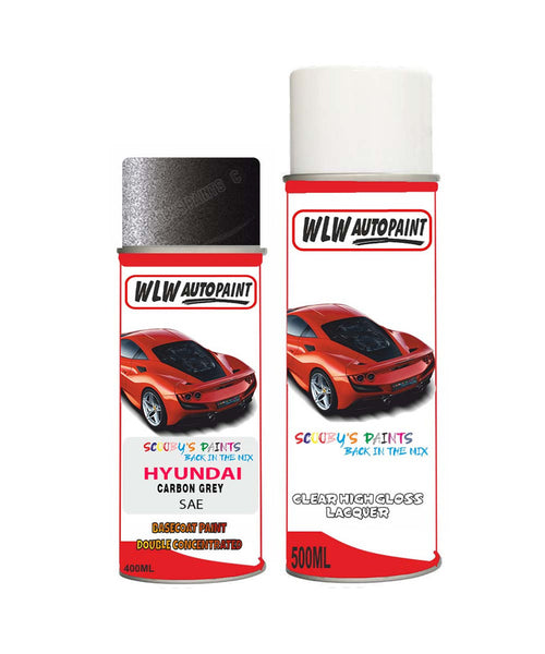 hyundai i10 carbon grey sae car aerosol spray paint with lacquer 2010 2016Body repair basecoat dent colour