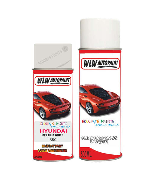 hyundai i30 ceramic white rbc car aerosol spray paint with lacquer 2009 2018Body repair basecoat dent colour