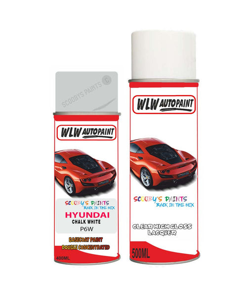 hyundai kona chalk white p6w car aerosol spray paint with lacquer 2017 2020Body repair basecoat dent colour