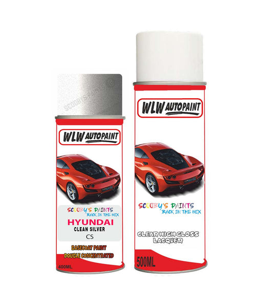 hyundai accent clean silver cs car aerosol spray paint with lacquer 1999 2008Body repair basecoat dent colour
