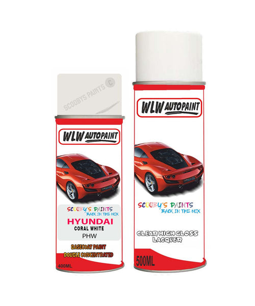 hyundai i10 coral white phw car aerosol spray paint with lacquer 2012 2015Body repair basecoat dent colour