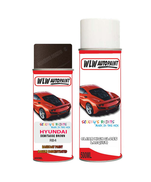hyundai tucson demitasse brown rb4 car aerosol spray paint with lacquer 2016 2019Body repair basecoat dent colour