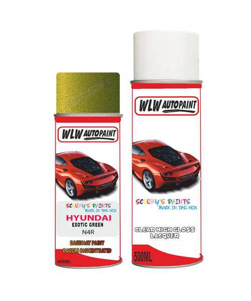 hyundai kona exotic green n4r car aerosol spray paint with lacquer 2018 2018Body repair basecoat dent colour