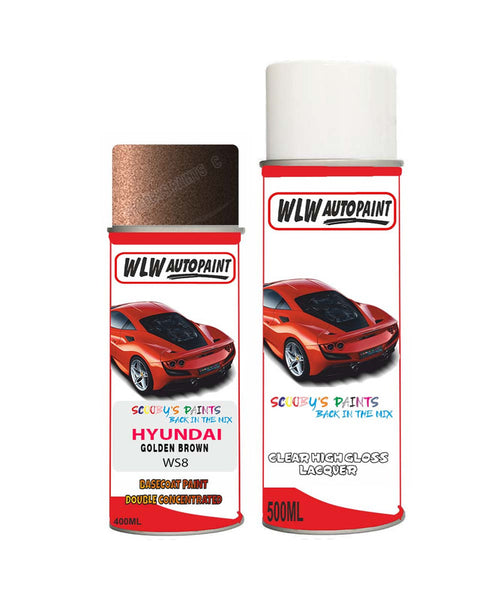 hyundai ix25 golden brown ws8 car aerosol spray paint with lacquer 2014 2017Body repair basecoat dent colour